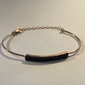 Gold and tiny crystal Black Bracelet